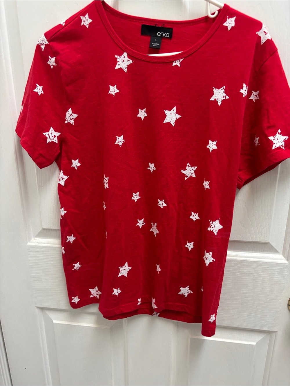 Women’s Red Star Print Short Sleeve Tee